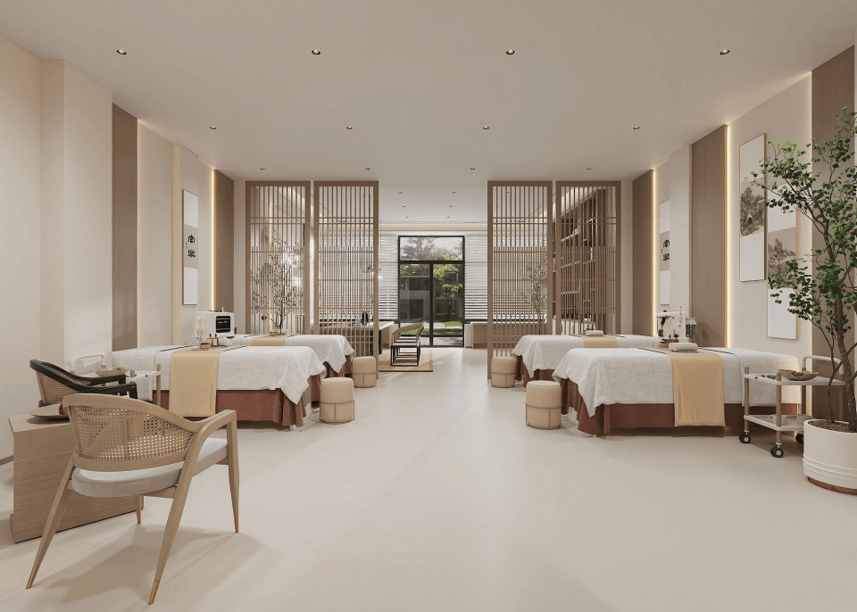 陝西養生館裝修設計，陝西美容館裝修設計，陝西美容推拿館裝修